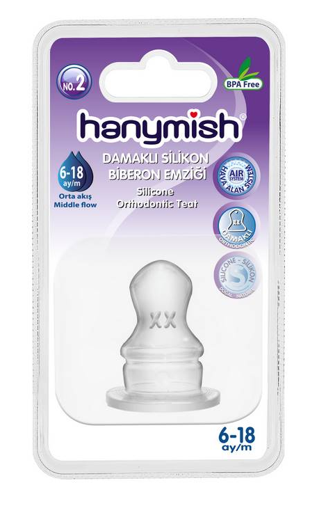Hanymish Silikon Biberon Emziği Damaklı No:2