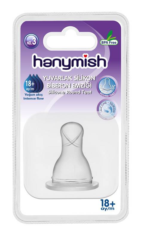 Hanymish 462 Yuvarlak Silikon Biberon Emzigi No:3
