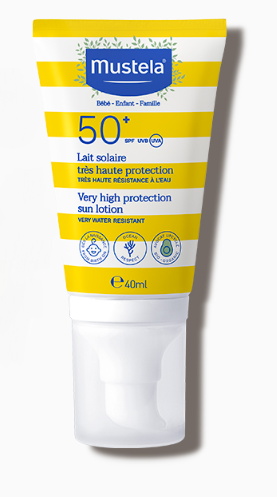 Mustela Very High Protection Sun Lotion Spf50+ 40ml (Protective Face Cream SPF 50+ / Yüz için Çok Yüksek Koruma Faktörlü Güneş Kremi)