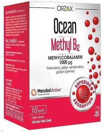 Ocean Methyl B12 1000 ug Sprey Methylcobalamİn 10 Ml 66 Puff