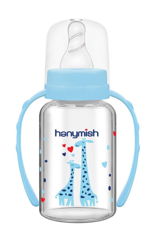 Hanymish Kulplu Cam Biberon 125 ML (Erkek)