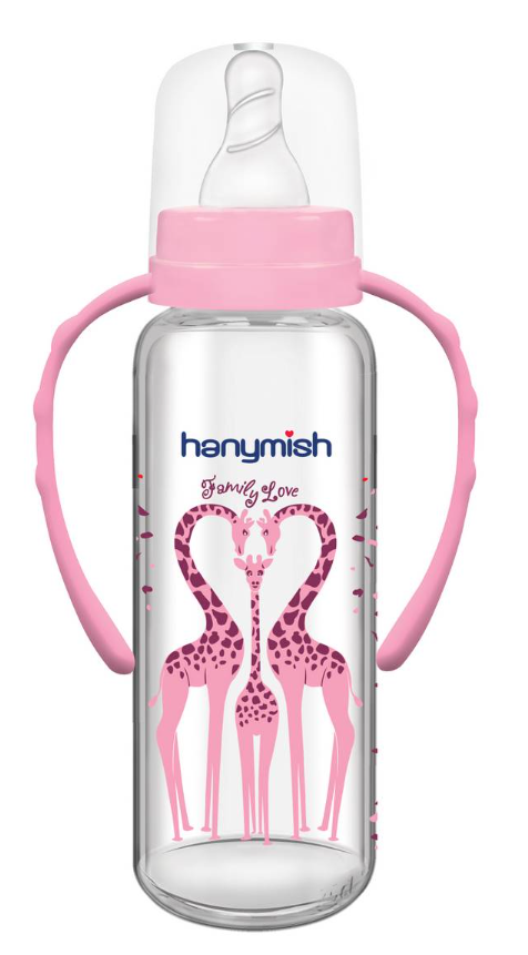 Hanymish Kulplu Cam Biberon 240 ML (Kız)