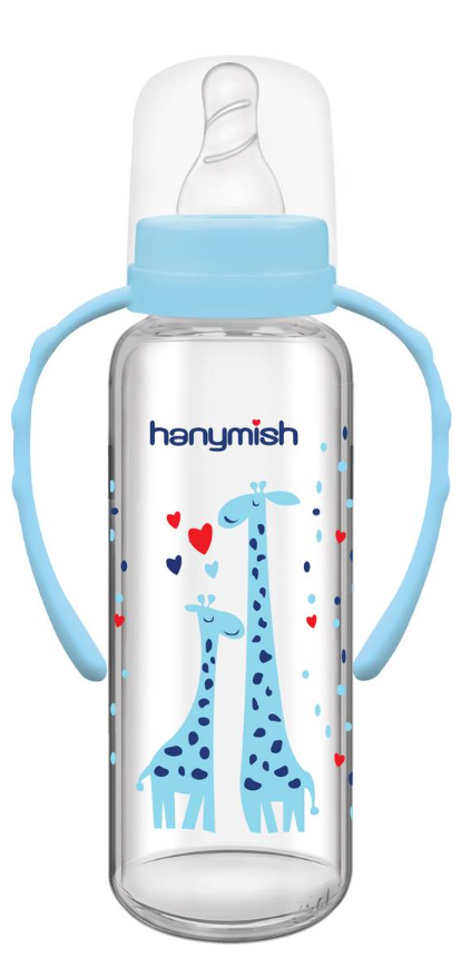 Hanymish Kulplu Cam Biberon 240 ML (Erkek)