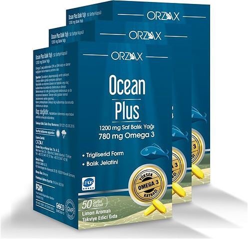 Ocean Plus 3'lü 1200 mg 50 Kapsül Balık Yağı