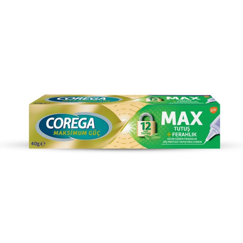Corega Diş Protez Yapıştırıcı Krem 40g Maximum Tutuş + Ferahlık