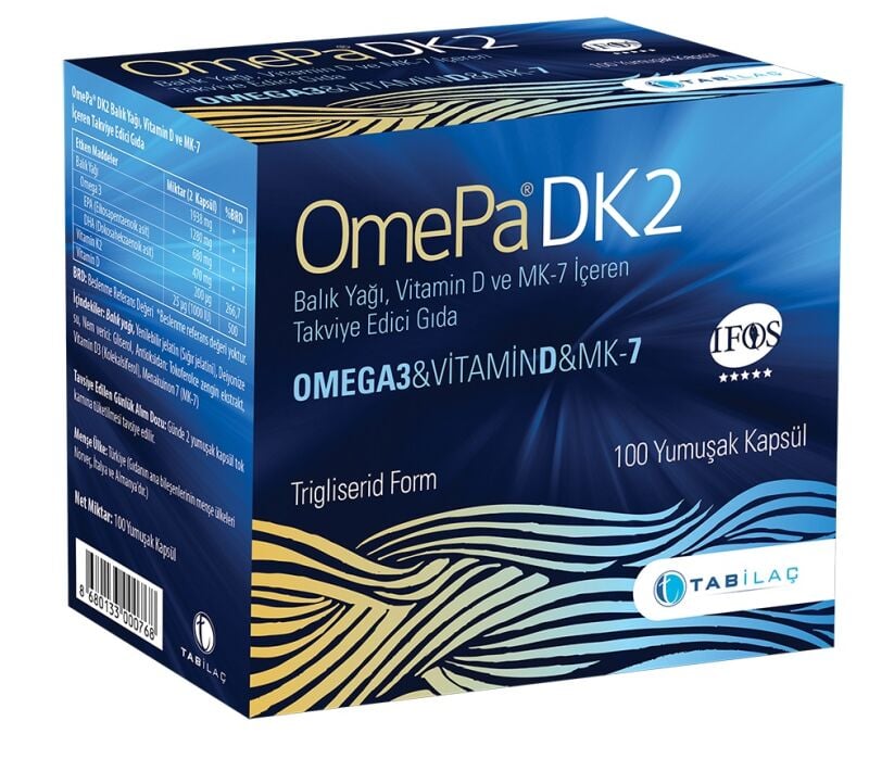 Omepa DK2 Omega 3 - Vitamin D - Menaq7 100 Yumuşak Kapsül