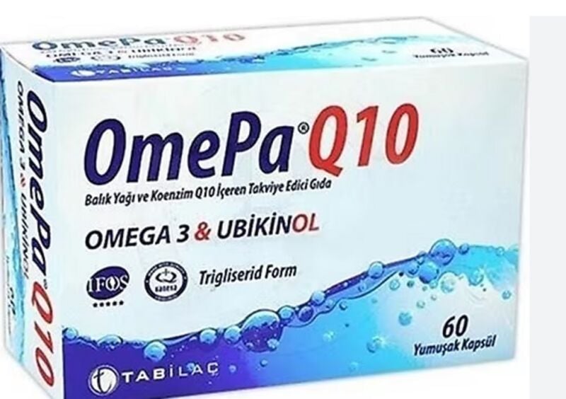 Omepa-Q10 Omega3 Ubiquinol Takviye Edici Gıda 60 Kapsül
