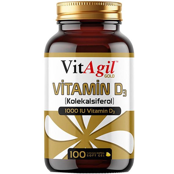 Allergo VitAgil Gold Vitamin D3 1000 IU 100 Kapsül