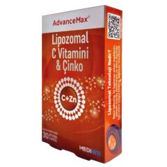 Mediniti AdvanceMax Lipozomal C Vitamini ve Çinko 30 Bitkisel Kapsül