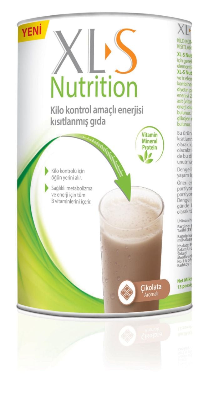 XLS Nutrition Çikolata Aromalı Kilo Kontrol Amaçlı Enerjisi Azaltılmış Gıda + Shaker Hediyeli