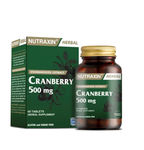 Nutraxin Cranberry 500 mg Takviye Edici Gıda 60 Tablet