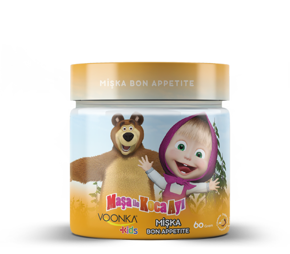 Voonka Kids Maşa ve Koca Ayı Mişka Bon Apetite Çikolata ve Doğal Muz Aromalı 60 gr