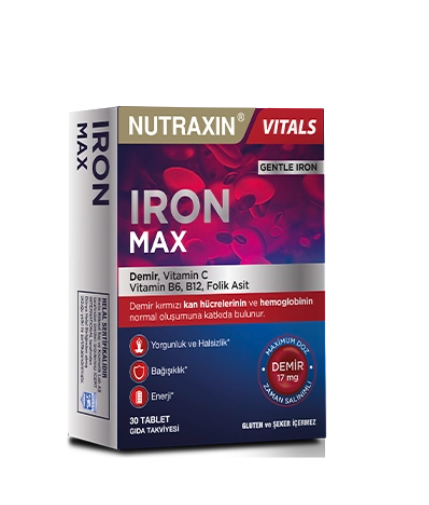 Nutraxin Iron Max Takviye Edici Gıda 30 Tablet