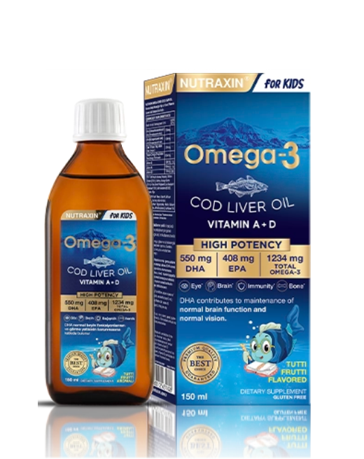 Nutraxin For Kids Omega-3 Balık Yağı Takviye Edici Gıda 150 ml