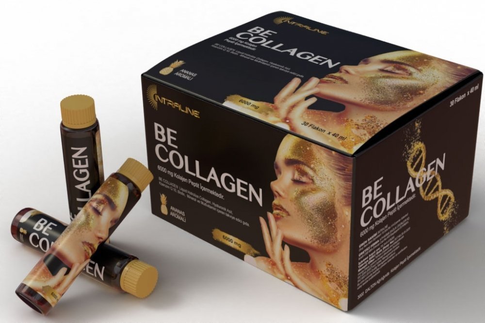 Be' Collagen Liquid Hydrolized Collagen Hyaluronik Asit içeren 40ml lik 30 Flakon