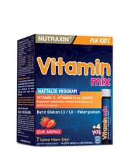 Nutraxin Vitamin Mix Çilek Aromalı +4 Yaş Takviye Edici Gıda 25 ml x 7 Saşe
