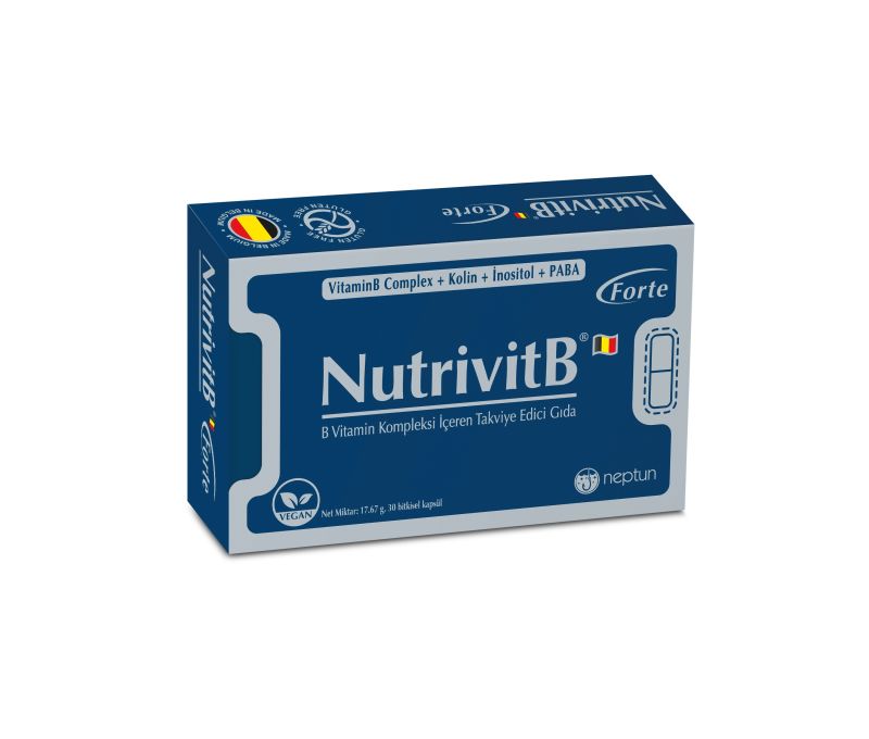 NutrivitB Forte B Vitamin Kompleks içeren 30 Kapsül
