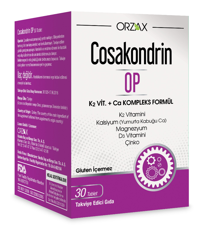 Orzax Ocean Cosakondrin OP K2 Vit. + Ca Complex 30 Tablet
