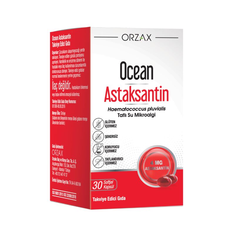 Orzax Ocean Astaksantin Doğal Antioksidan 30 Kapsül