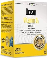 Orzax Ocean D3 Vitamini 400 IU 20 ml Sprey