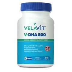 Velavit V-DHA 500 Takviye Edici Gıda 30 Kapsül