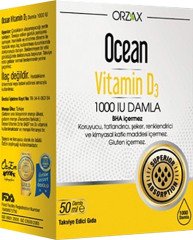 Orzax Ocean Vitamin D3 Damla 1000 IU 50 ml
