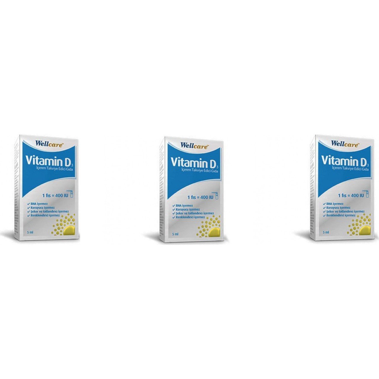 Wellcare Vitamin D3 400 Iu 5 ml x 3'lü