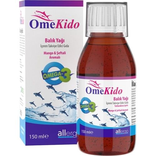 Allergo OmeKido Omega3 150ml Portakal Aromalı