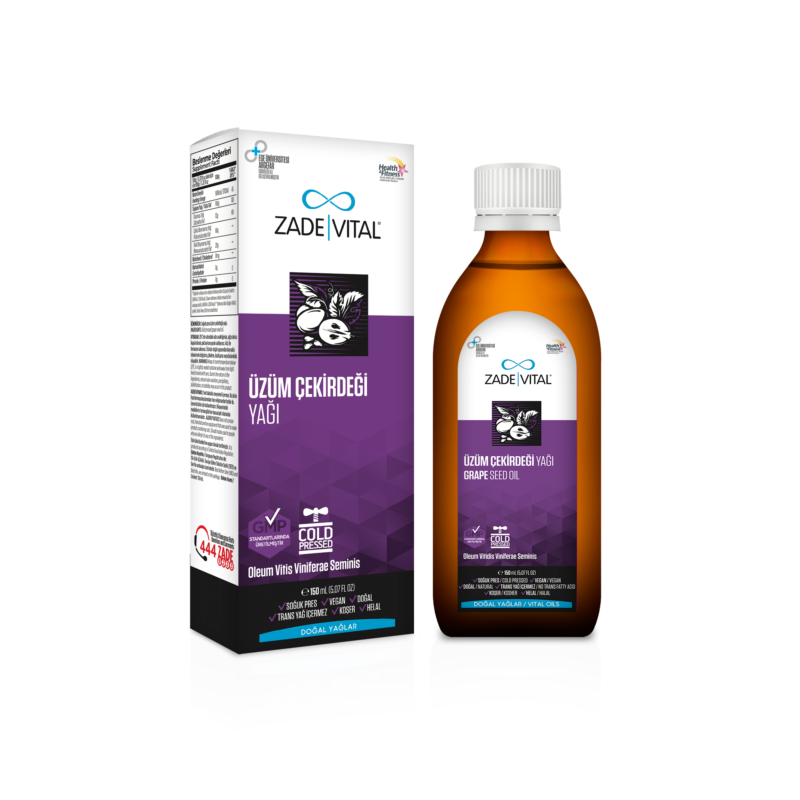 Zade Vital Üzüm Çekirdeği Yağı Takviye Edici Gıda 150 ml