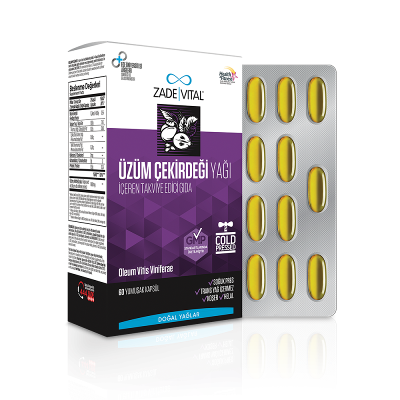 Zade Vital Üzüm Çekirdeği Yağı 60 Kapsül