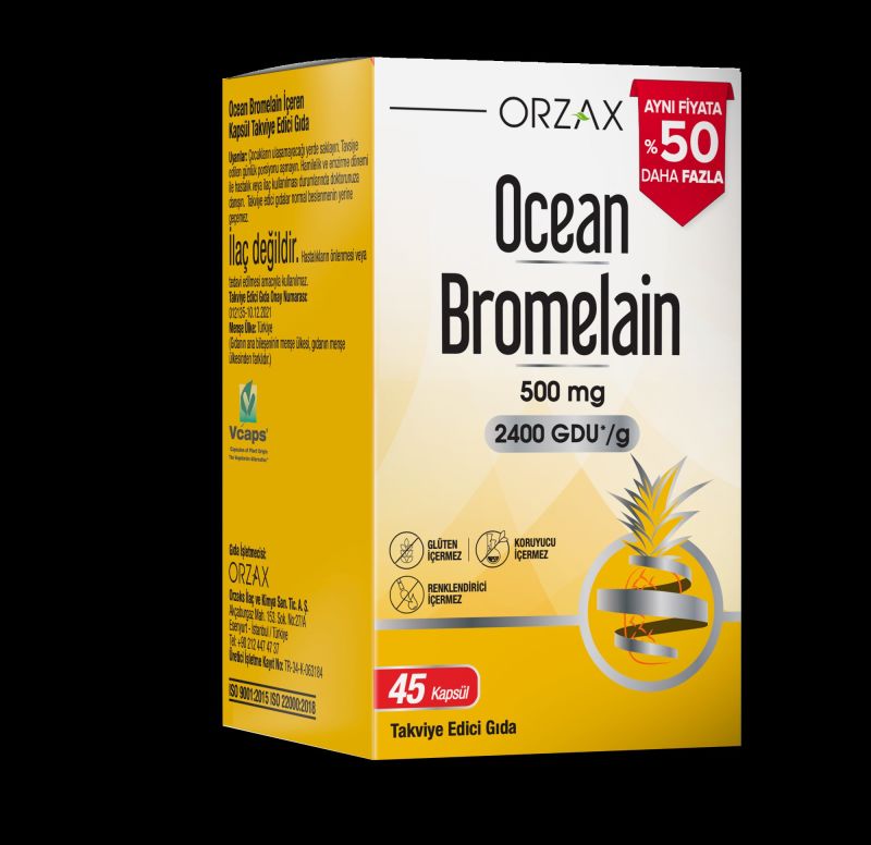 Ocean Bromelain 500 mg 45 Kapsül