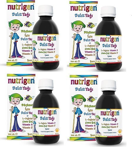 Nutrigen L-arjinin, Çinko, Vitamin D Ve K Içeren Balık Yağı Şurubu 200 Ml X4 Adet