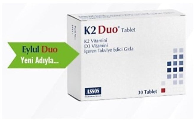 Assos İlaç K2 Duo(Eylul Duo) 30 Tablet