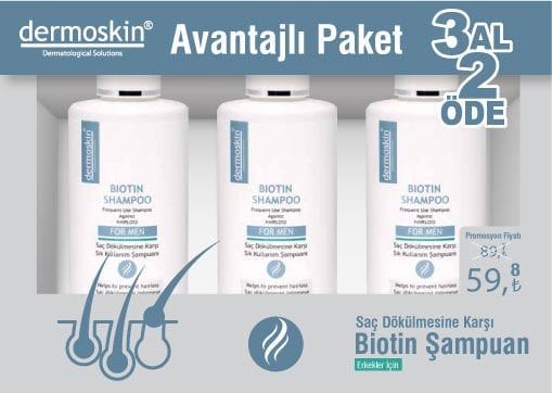 Dermoskin Biotin Shampoo For Men 200ml 3 Al 2 Öde