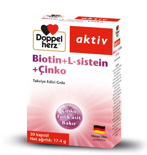 DoppelHerz Aktiv Biotin + L-sistein + Çinko 30 Kapsül