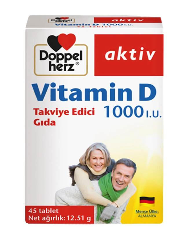 Doppel Herz Vitamin D 1000 I.U. Takviye Edici Gıda 45 Tablet