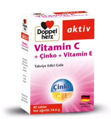 Doppel Herz Aktiv Vitamin C + Çinko + Vitamin E 40 Tablet