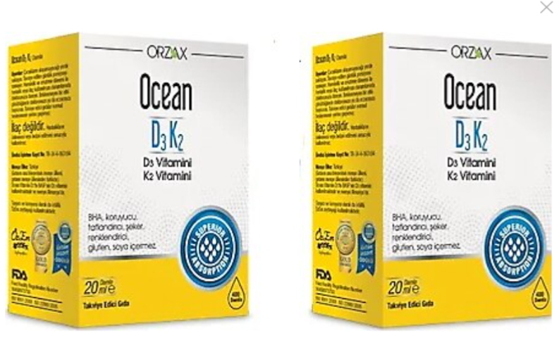 Ocean D3K2 2'li Paket 20 ml Damla