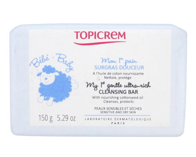 Topicrem Pamuk Çekirdeği Yağı Özlü Nazik Ultra Zengin Temizleyici Bar 150 gr