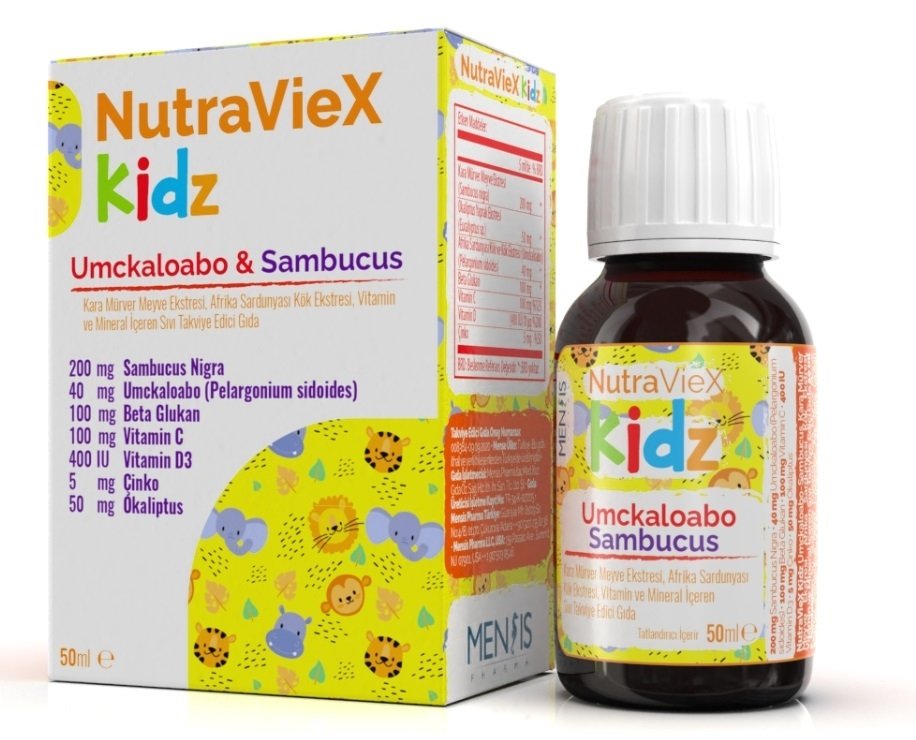 Nutraviex Kidz Umckaloabo Sambucus Şurup 50ml