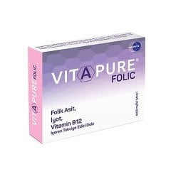 Vitapure Folic Folik Asit, İyot ve B12 İçeren 30 Tablet