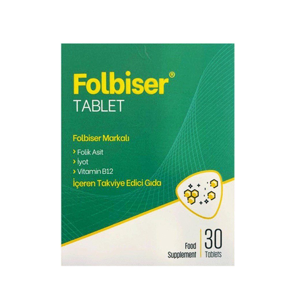 Pharmaser Folbiser Folik Asit İyot Vitamin B12 30 Tablet