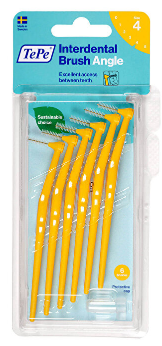Tepe Arayüz Fırçası Angle Saplı 0.7 mm Sarı 6'lı