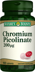 Nature's Bounty Chromium Picolinate 200 mcg 100 Tablet