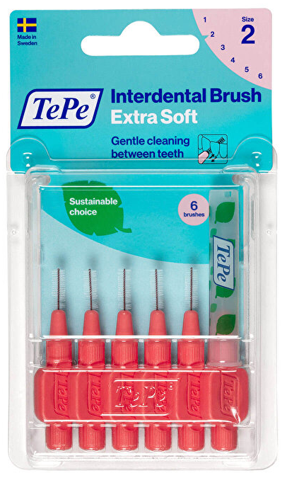 Tepe Arayüz Fırçası Blister X-Soft 0.5 mm Kırmızı 6'lı