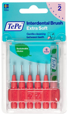 Tepe Arayüz Fırçası Blister X-Soft 0.5 mm Kırmızı 6'lı