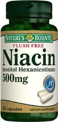Nature's Bounty Flush Free Niacin 500 mg 50 Kapsül