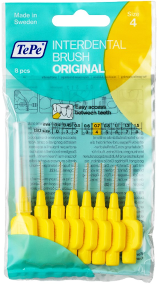 Tepe Diş Arası Fırçası 0.7 mm Sarı 8'li