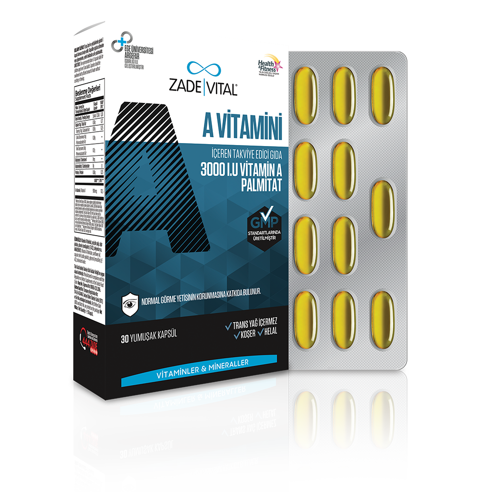 Zade Vital A Vitamini 3000 IU 30 Kapsül