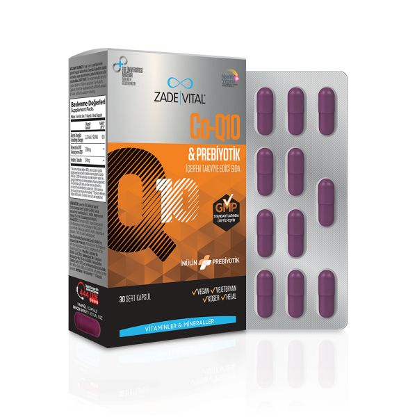 Zade Vital Co-Q10 & Prebiyotik 30 Kapsül